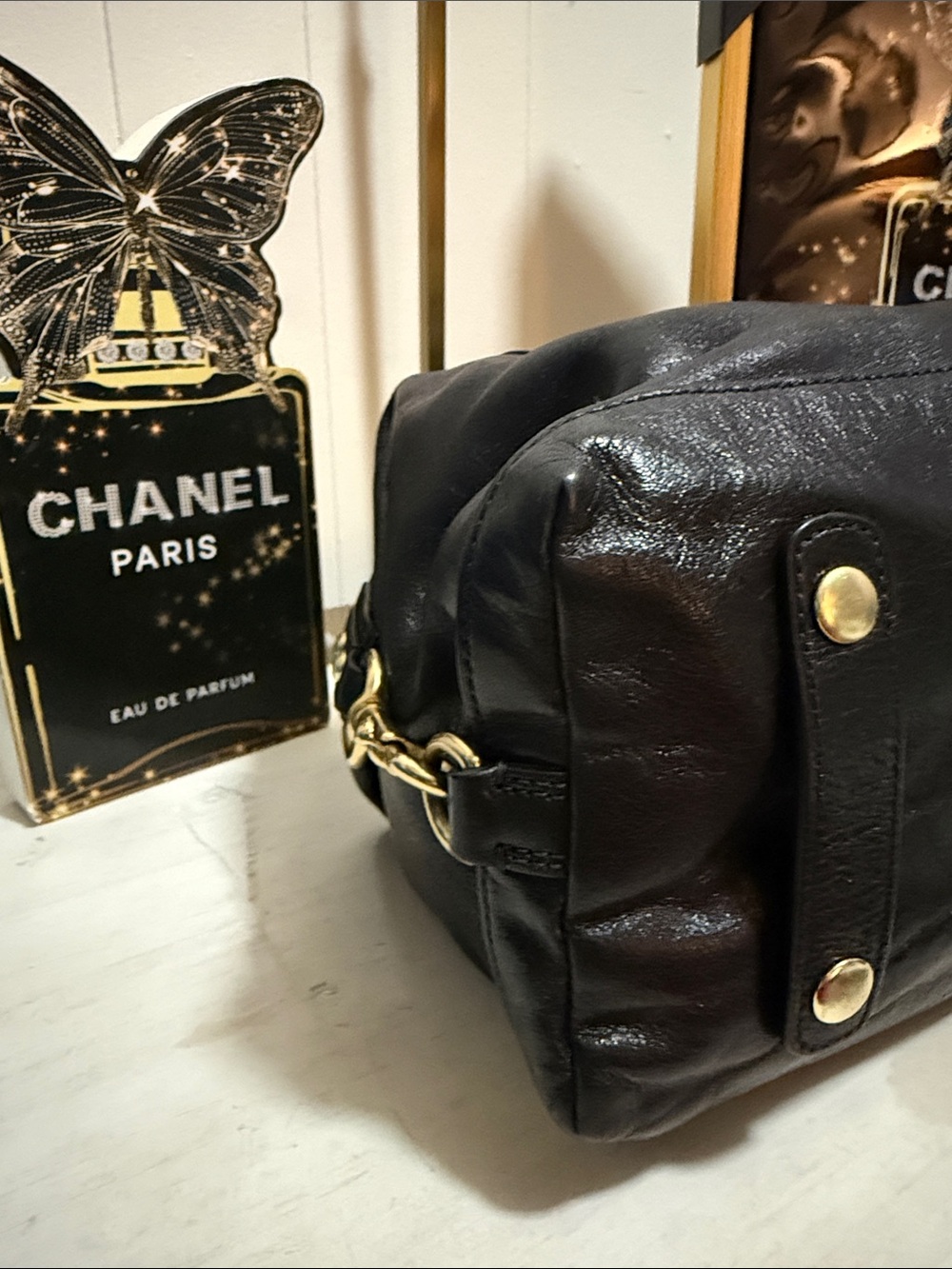 Coach Madison Sabrina Black Leather Satchel with Gold Hardware - Picture 9 of 15